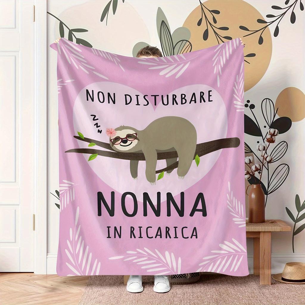 Italian Style Pattern Print Throw Blanket - Vintage Elegant Motif Soft Lightweight Accent for Sofa Bed Travel Grandma Gift