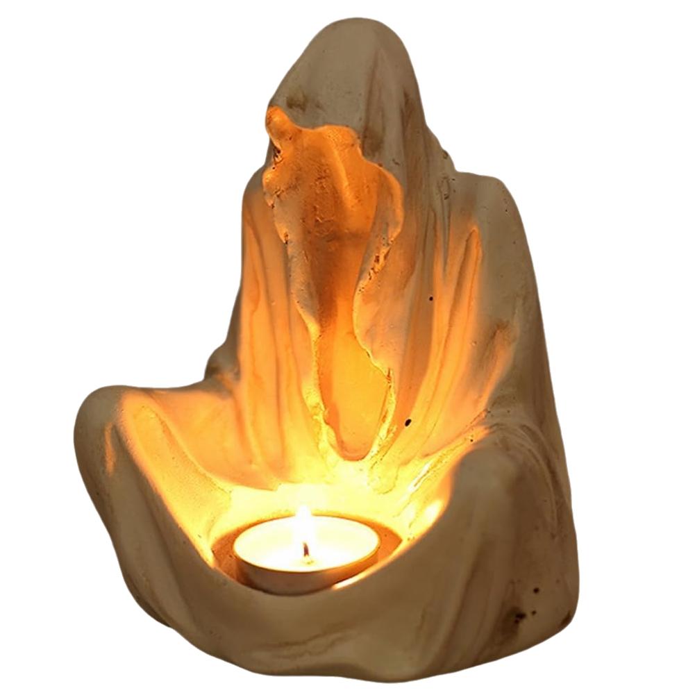 Ghost Candle Holder Halloween Horror Gothic Candle Holder Gothic Spooky Tea Light Horror Candle Holder белый