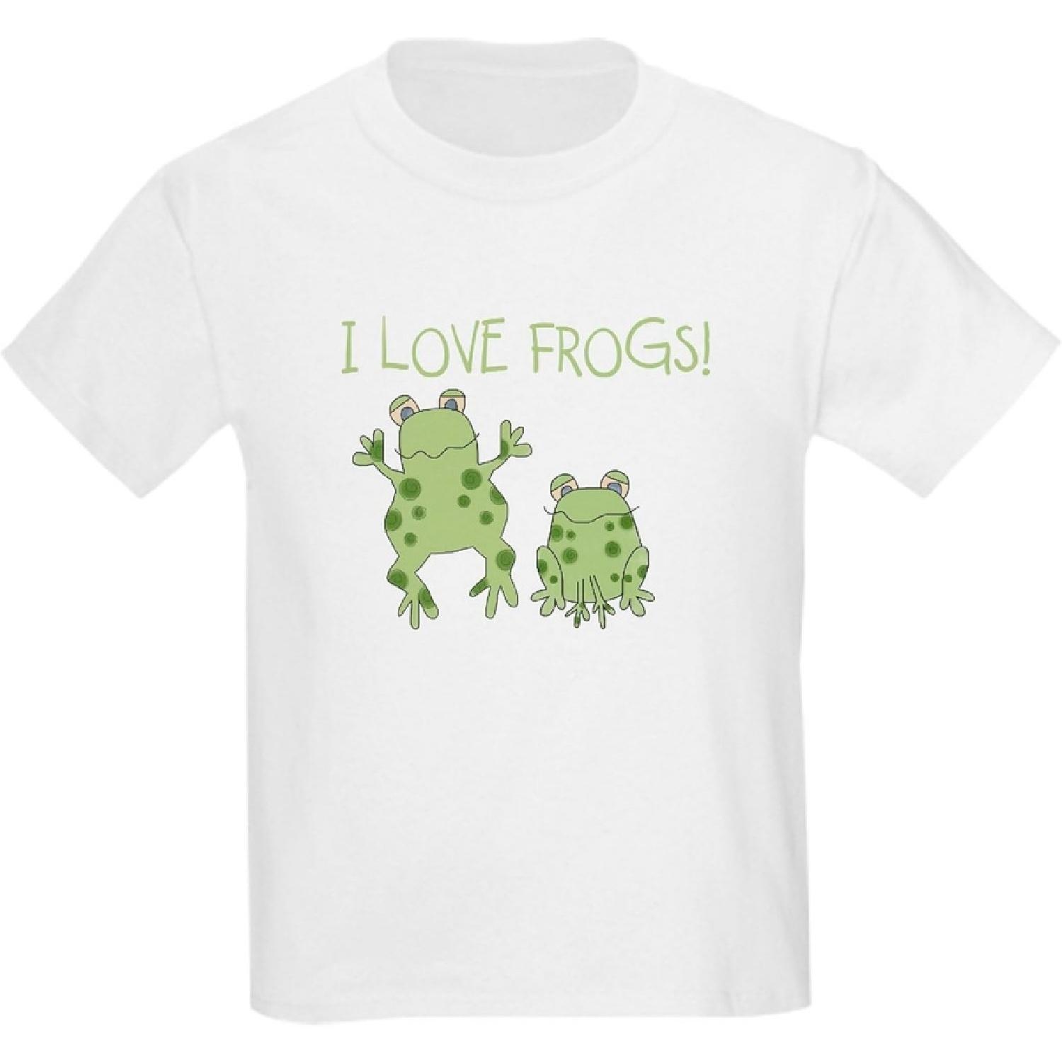 

CafePress I Love Frogs Kids Light T Shirt Youth Kids Cotton T-Shirt XXXXXL білий