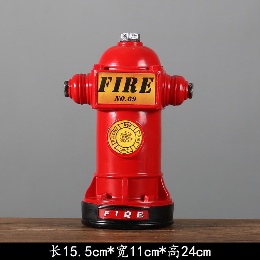 Idranti Antincendio Retro Stile Americano Ornamenti Artigianato in Resina Creatività Salvadanaio Decorazione Desktop Casa Bar Ristorante Regalo
