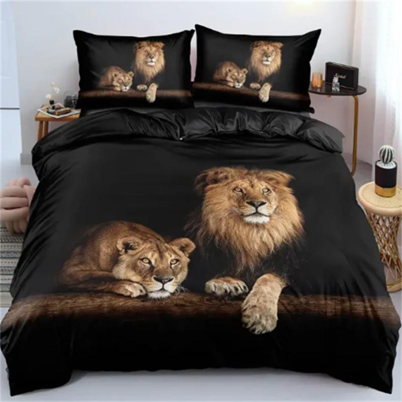 Hot Sale Lion Bedding Sets Anime Bedspread for Teens Girls Twin Single Queen King Full Duvet Cover Set