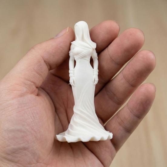 Vintage Hooded Cowl Women Figurine 3D Printed Fishtail Dress Faceless Lady Statue Sculpture Home Office Decoration Ornament