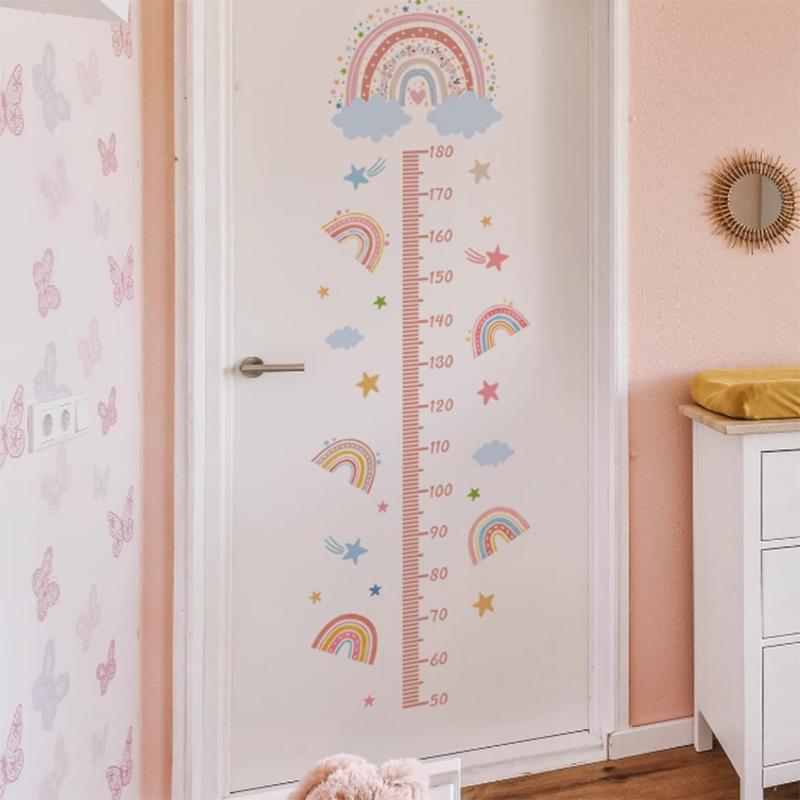 Rainbow Cloud Love One-Meter Self-Adhesive Wall Sticker Children's Room Living Room Decor Height Marker Fun & Cute Wall Decal