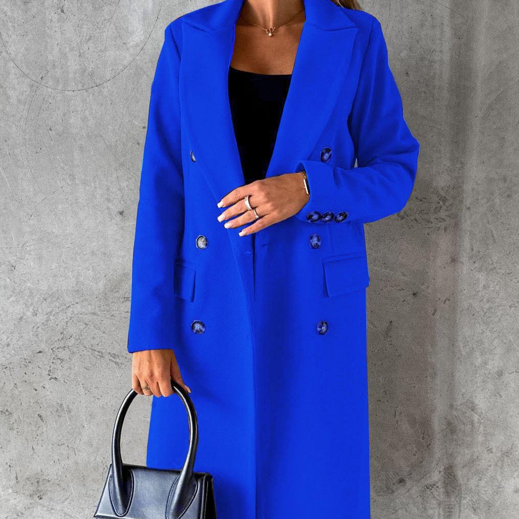 Damemote Uformelt Ensfarget Print Høst Vinter Langermet POLO Neck Jakker og kåper