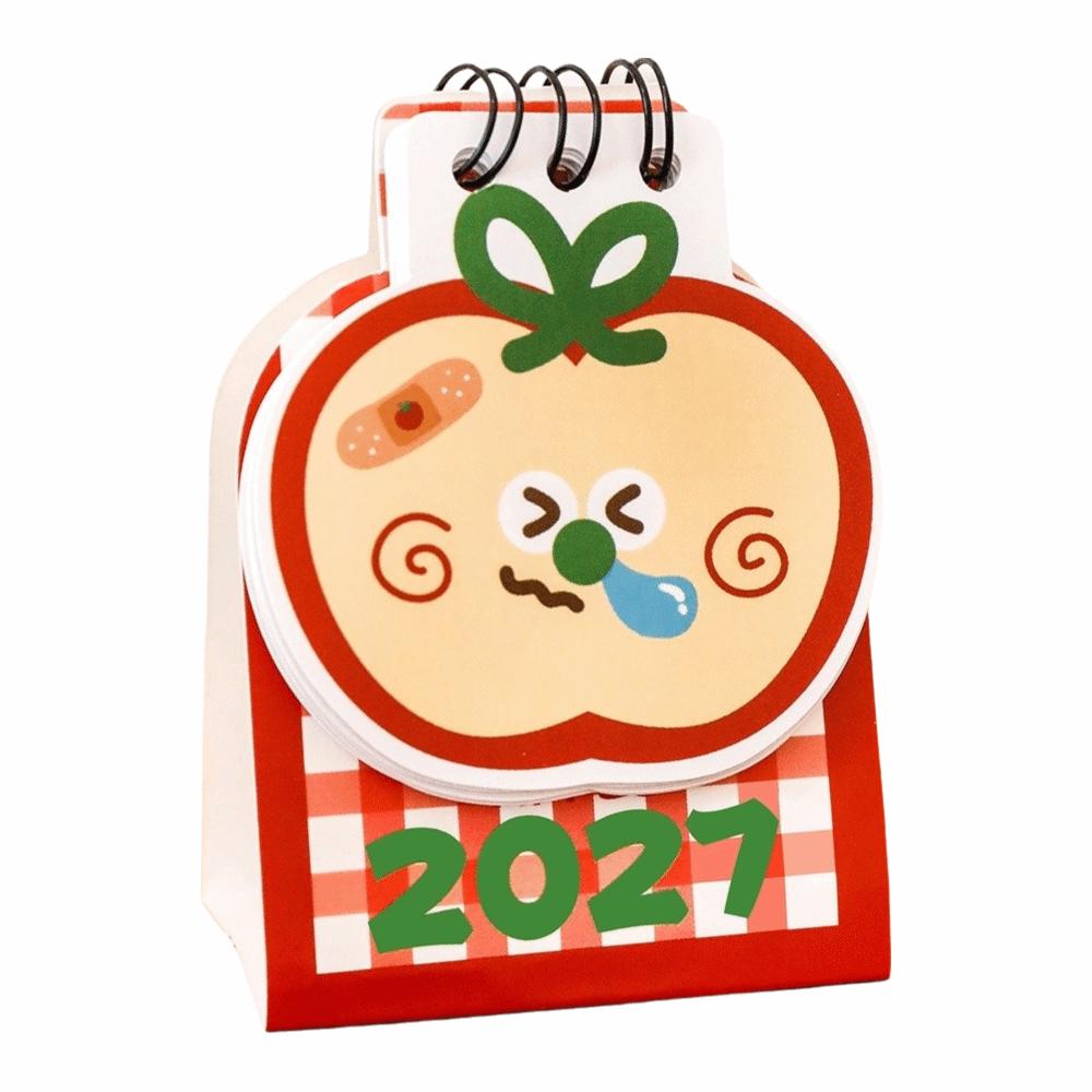 Mini Standing Calendar Appl Shape Desktop Calendar New 2027 Desk Calendar School Supplies