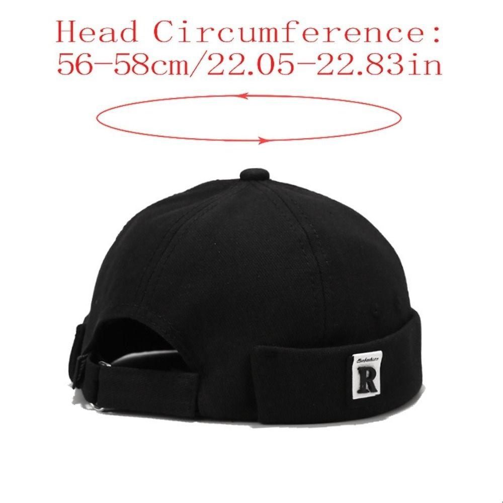 Fashion Adjustable Melon Skin Hat Letter Embroidery Brimless Sun Hat Hip Hop Landlord Hat Outdoor