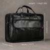 17" Black Mens Genuine Leather Shoulder Bag Messenger Bag Travel Laptop Bag Men Male Document Business Bag Leather Briefcase Bag