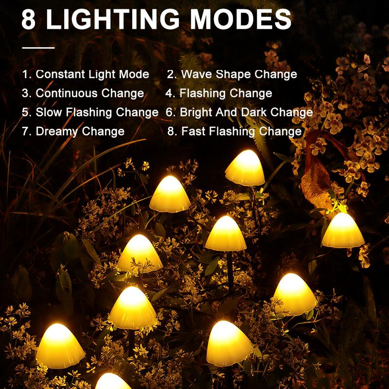 LED Solar String Light Garden Decoration Mushroom Lights IP65 Waterproof Garland Patio Decor Outdoor Solar Lights Fairy Light