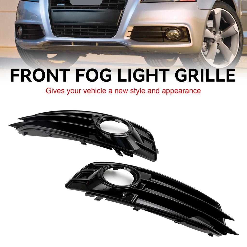 Front Lower Bumper Grille Fog Light Cover 8P0807682 8P0807681 Fit A3 8P S-Line 2009-2012