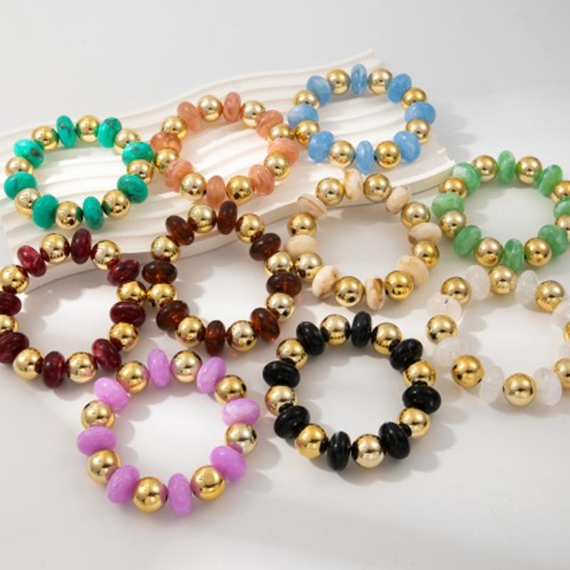 Vibrant Multicolor Acrylic Bead Bracelet Lightweight Waterproof Jewelry Wrist Chain For Everyday Wear & Party
