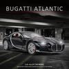 1/24 Scale Bugatti Atlantic Supercar Diecast Car Model Toy, Pull Back Toy Vehicle with Sound and Light for Kids Toddler Boys Girls Gift Collection