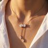 Luxury Waterdrop Square Zircon CZ Pendant Necklace for Women Gold Plated Stainless Steel Clavicle Chain Collar Necklaces Jewelry