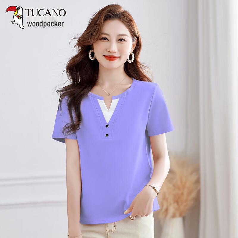 TUCANO Women s Breathable Pure Cotton Summer Short-Sleeve T-shirt XL