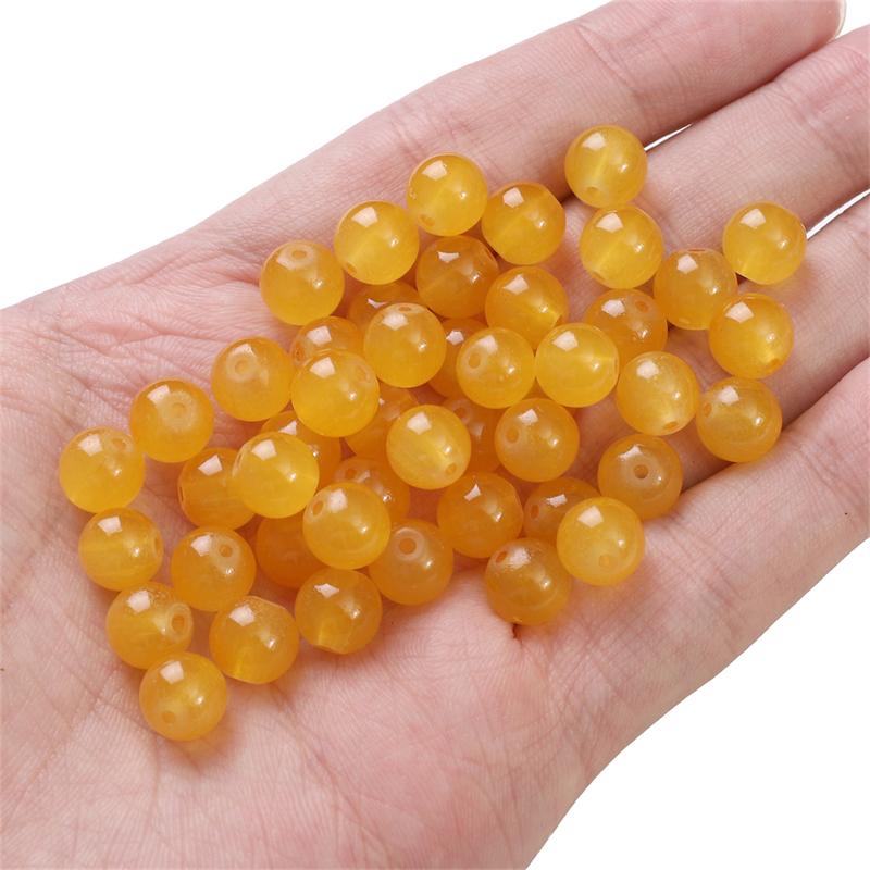 50-135 szt. Kryształowych szklanych koralików, galaretkowych, jednolitych kolorowych, imitujących kamień jadeitu, luźne koraliki dystansowe do wyrobu biżuterii