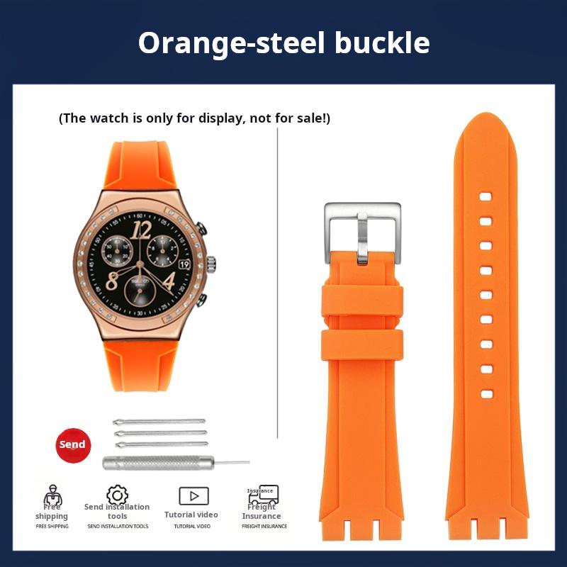

For Swatch YVS420 YVS454 YVS423 419 413 406 400 420 Rubber Watch Strap Men women Silicone Watchband 19mm 21mm Sports Wrist Band 19mm