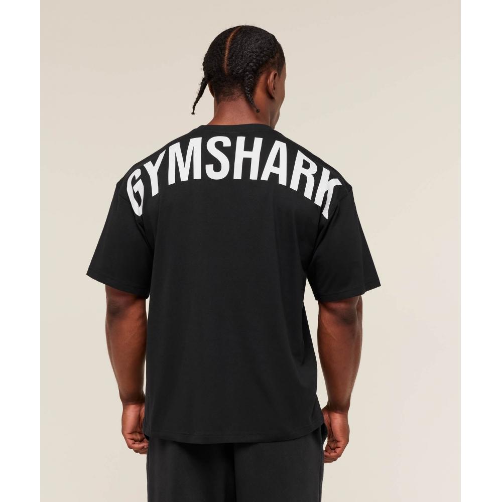 Gymshark Power T-Shirt Schwarz oaT Weiß A4b9w Bc2v