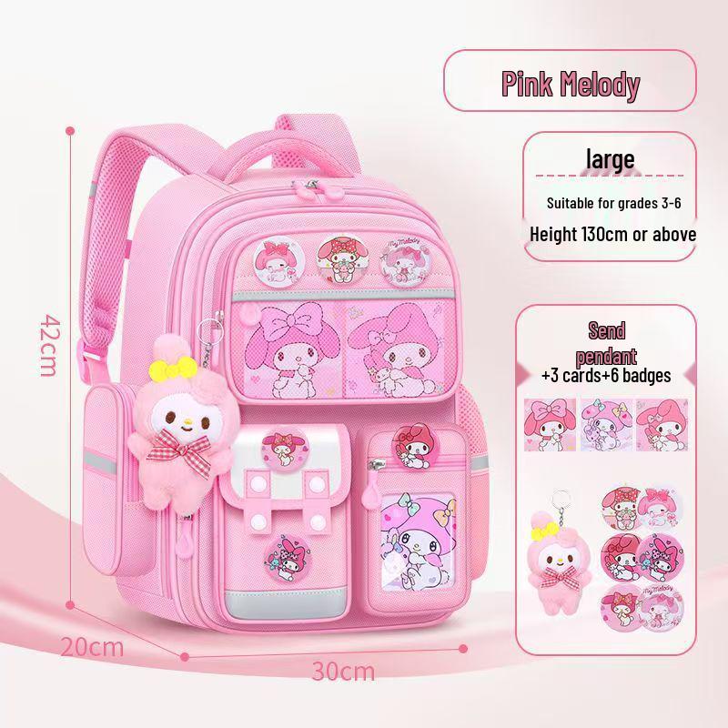 Kuromi Spine Protection Backpack for Grades 3-6 Girls