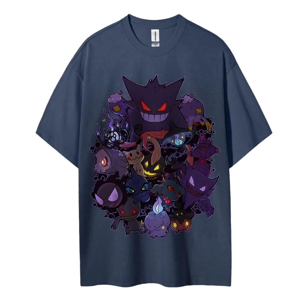 Pokemon T-Shirt Herren Reine Baumwolle Lässig Rundhals T-Shirt Kurzarm Kleidung Sommer Sport Lässig Kurzarm Oberteil
