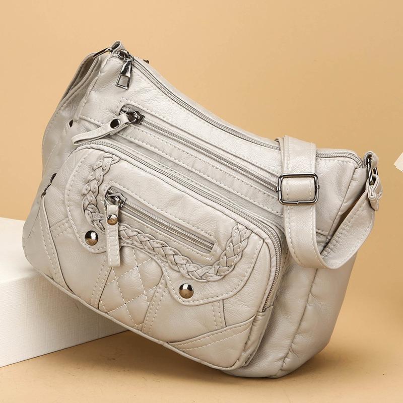 Casual and Minimalist Soft Leather Large Capacity Shoulder Bag