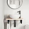 VidaXL Wall-mounted Vanity Shelf Steel and Solid Oak Wood, Floating Vanity Shelf, Vanity Shelf To Place 3302335