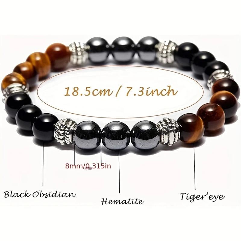 Natural Stone Tiger Eye Beads Bracelet Handmade Casual Jewelry for Men Women Fashion Adjustable Bracelet Hommes Bijoux Gift