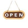 Wooden Double Sided Door Sign Rope Hanging Business Open Sign for Store Door Hanging Tag  Bar Use