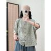 DIMANAF 2026 Plus Size Summer Women Blouse Shirts Tunic Print Oversize Loose Casual Cotton Linen Lady Tops Vintage Floral
