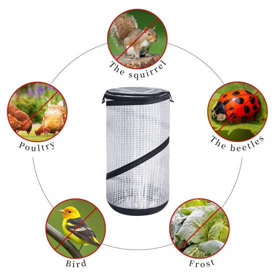 Pop-up Mini Greenhouse PVC Spring-up Plant Protector with Zipper-Portable Greenhouse Cover for Gardening Plants Cold