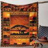 African Sunset Elephant Print Blanket - Suitable for All Seasons, Perfect for Sofa, As Well As for Covering The Living Room