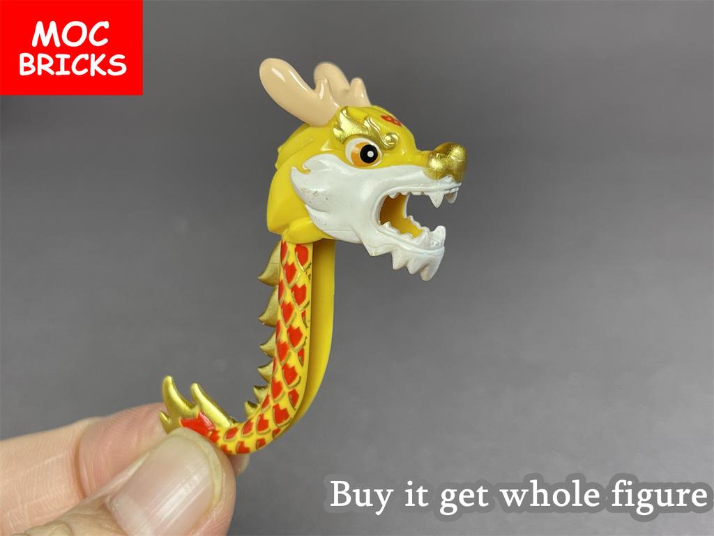 MOC Bausteine Chinesische Kultur Drachentanz Loong Frohes Neues Jahr Frühlingsfest Geschenk Figur Spielzeug Modell Stadt Bausteine