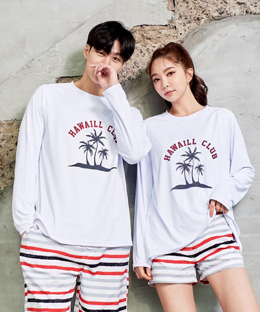 VENDIS Hawaii Club Long-Sleeve Couple Rash Guards