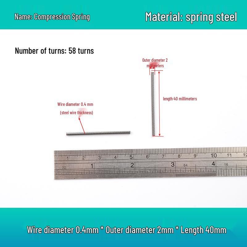 Small Mechanical Compression Spring: 0.4mm Wire, 2-8mm Outer Diameter