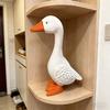 Mini White Goose Statue Miniature Goose Figurine Resin Animal Sculpture Home Office Outdoor Garden Table Decoration Ornament