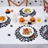Hollow Out Spider Web Coaster Waterproof Felt Cup Mat Halloween Spider Web Placemat  Restaurant