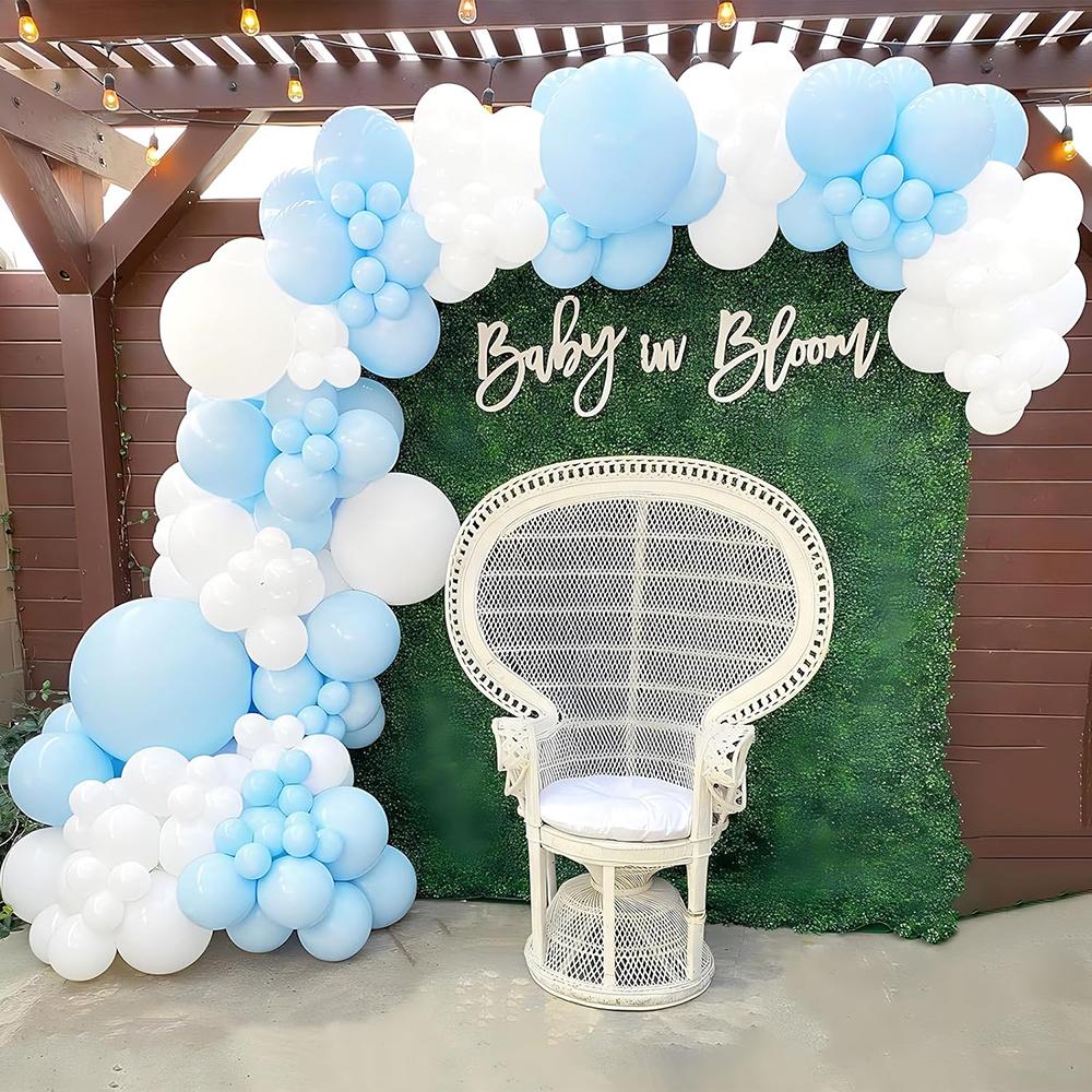 Blue Theme Balloons Kit Pastel Blue White Ballon Garland Arch Baby Shower Gender Reveal Birthday Party Wedding Decoration Globos