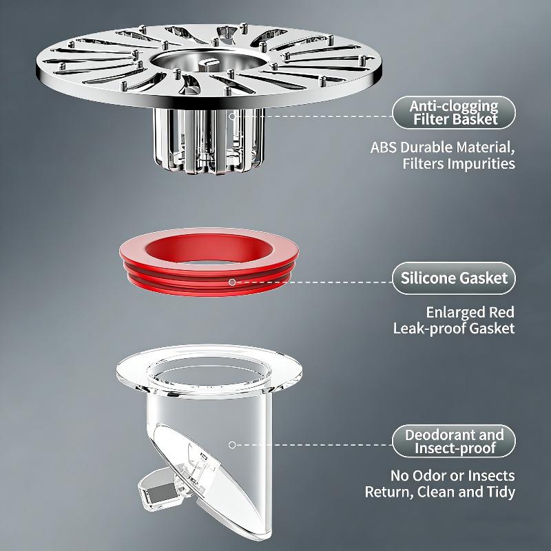 Floor Drain Core Shower Floor Strainer Cover Toilet Sewer Anti-Odor Plug Abs No Smell Bathroom Toilet Sewer Shower Drain