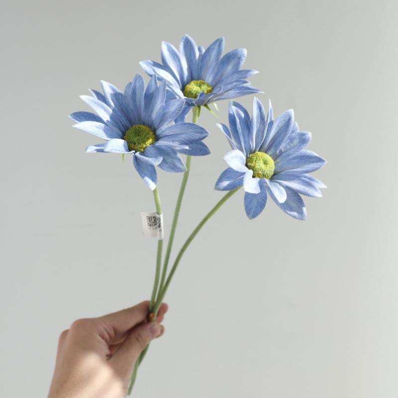 

1 пучок шелковых гербер Свадебное украшение для дома Искусственные цветы Украшение для дома Подсолнух Искусственные цветы синий