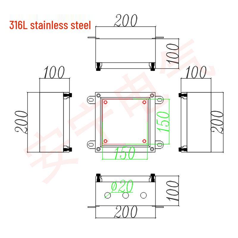 304 Stainless Steel Weatherproof Junction Box with UK Terminal, 316 Protection.