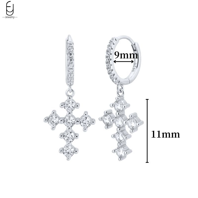 925 Silver Ear Buckles Fashion Hoop Earrings White Crystal Luxury Women's Earrings Wedding Women's Jewelry Premium Gift