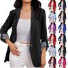 Women's Casual Fashion Solid Color Patchwork Lapel Long Sleeve Cardigan Coat