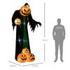 Halloween Decoration, 2.40m Tall Pumpkin Ghost, Self-Inflating, LED Lighting, for Outdoor Areas