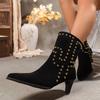 Autumn New Sexy Pointed Designer Suede Waterproof Mid-calf Boots Casual Lightweight Wear-resistant Slip-on Women's Boots