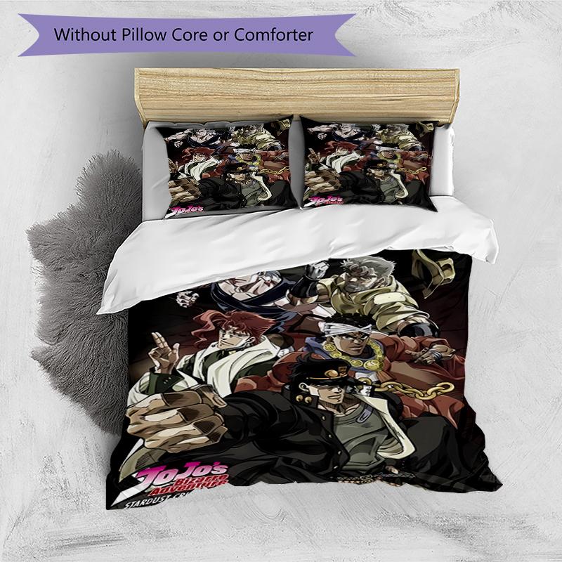 3pcs JoJo's Bizarre Adventure1 pattern bedding set duvet cover set includes duvet cover &pillowcases, perfect all season bedroom decoration & gift