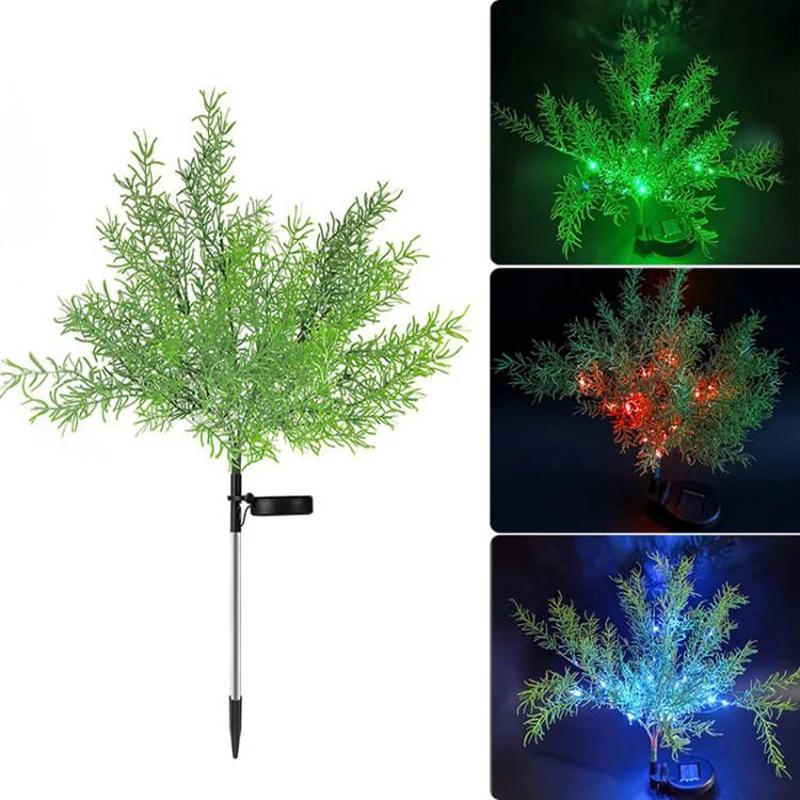 

4/2Pcs LED Solar Powered Garden Lamp Outdoor Waterproof Colorful Gradient Emulation Tree Solar Lights Path Yard Landscape Decor 1 Pc
