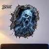 Halloween Wall Decals for Home Decoration 3D Decal Breakout Illusion Sticker with Skull Ghost Spooky Party Backgrounds Room Decor Party Peel