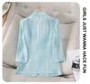 Chaqueta Rosa de Manga Tres Cuartos con Cuello de Solapa para Mujer - Estilo Profesional y Casual para Primavera, Verano y Otoño