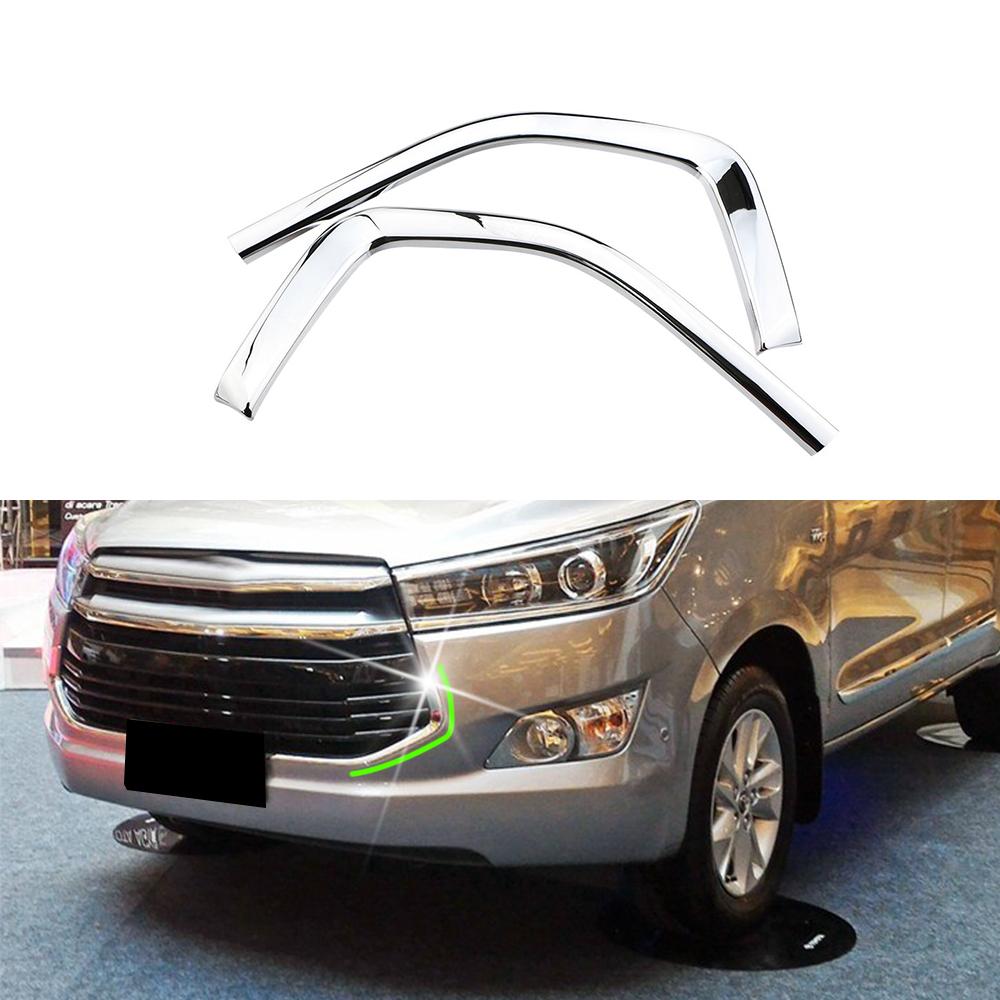 

2pcs/set for Toyota Innova 2016 2017 2018-2022 Modification ABS Chrome Car Front Grill Net Trim Sticker Decoration Accessories