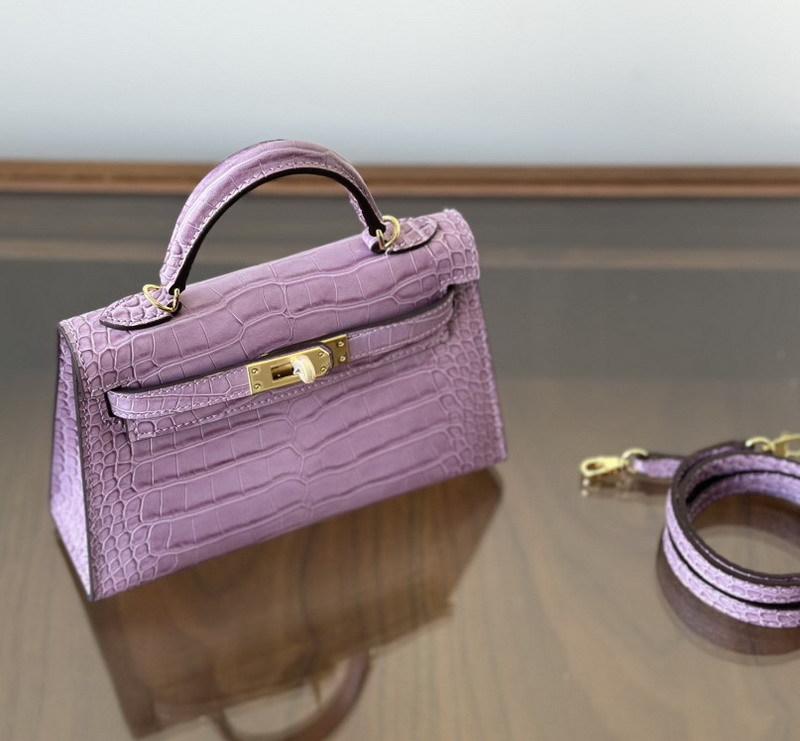 New Leather Handbag Bag, High-gloss Crocodile Pattern Second-generation Hand Carry Mini Shoulder Women's Bag