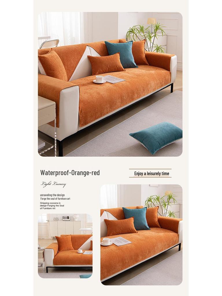 Wasserdichter Kratzfester Sofakissenbezug - Universell Rutschfest Einfarbig für Alle Jahreszeiten, Haustierfreundlich