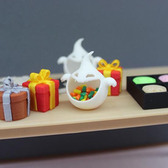 Miniature Halloween Ghost Candy Boxes with Fake Jelly Beans Spooky